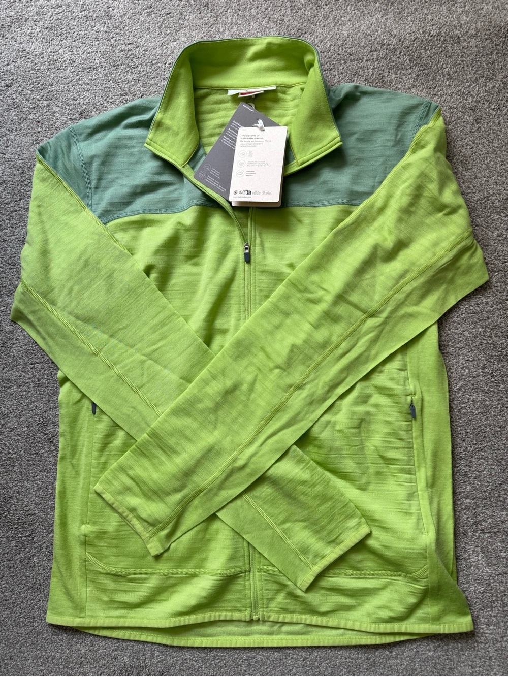 NET Mens Icebreaker Descender Long Sleeve ZipUp Jacket Real Fleece 300 Brand New